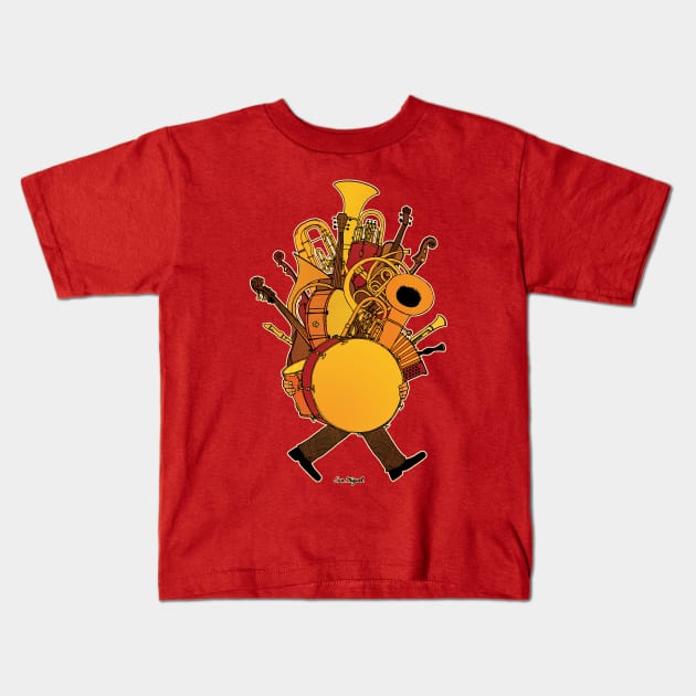 ONE MAN BRASS BAND by San Miguel Kids T-Shirt by boozecruisecrew